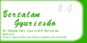 bertalan gyuricsko business card