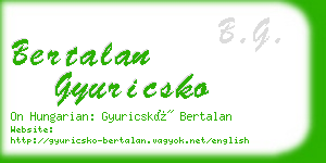 bertalan gyuricsko business card